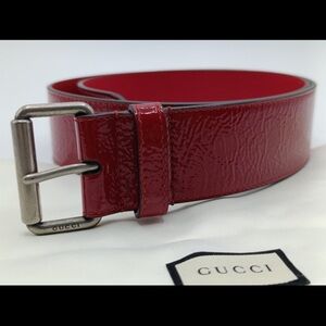 Gucci Red Leather Belt Size 75/30